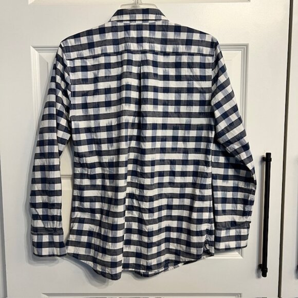 Tommy Bahama Women’s Medium Blue Check Long Sleeve Shirt 100% Cotton Button - Picture 5 of 5